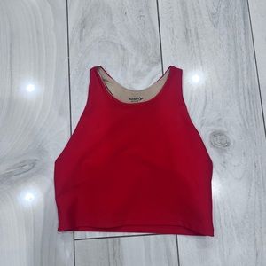 girls old navy red athletic tank top with built in sports bra